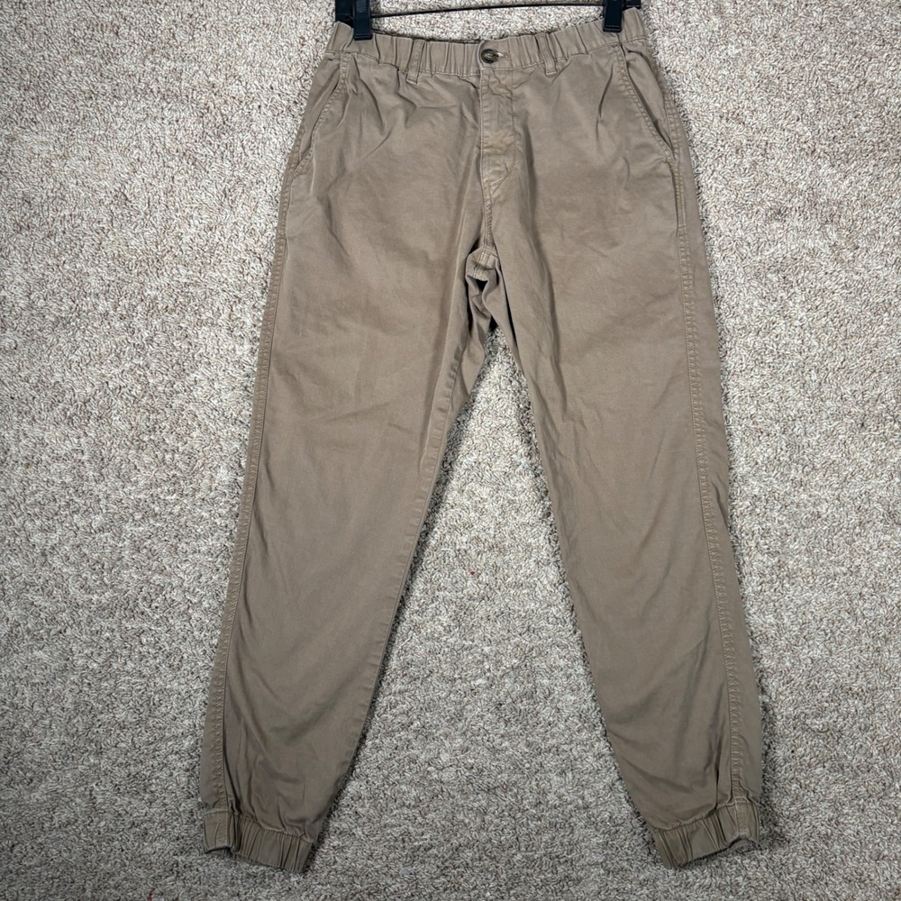 Bearbottom Clothing Mens Khaki Tan Cotton Stretch Jogger Pants Size M 9209